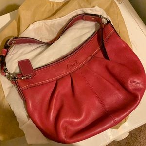 Pink leather Coach Hobo, like new!